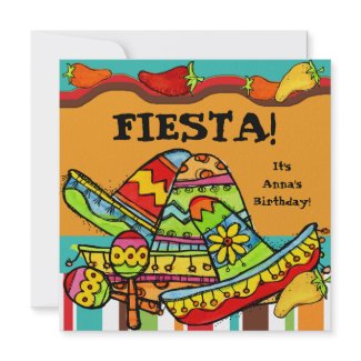 Fiesta Customized  Birthday Invitations invitation