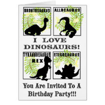 ¡Fiesta de cumpleaños de Dinobites Invitaitons! Tarjeton