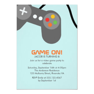 Fiesta de cumpleaños de los videojuegos invitación 5" x 7" 