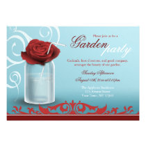 Fiesta de jardín de la bebida del tarro de albañil invitaciones