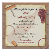 Fiesta de la degustación de vinos en invitaciones  comunicados personalizados