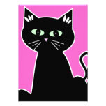 Fiesta de ojos verdes del gato del dibujo animado  comunicados
