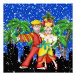 Fiesta del paraíso en las luces brillantes del est comunicados