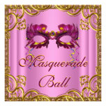 Fiesta elegante de la mascarada del rosa y del oro anuncio