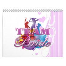 Fiesta nupcial del baile del equipo de las damas d calendarios de pared