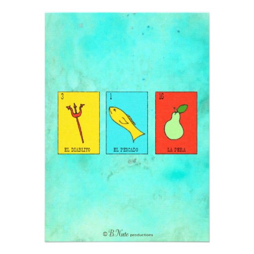 Fiesta Party Invitation Lotteria Cards