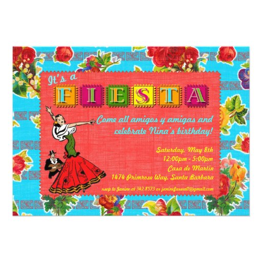 Fiesta Party Invitation - Mexican Dancer