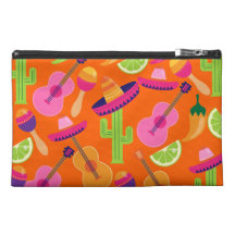 Fiesta Party Sombrero Cactus Limes Peppers Maracas Travel Accessories Bag