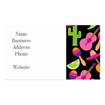 Fiesta Party Sombrero Cactus Limes Peppers Maracas Business Card Templates