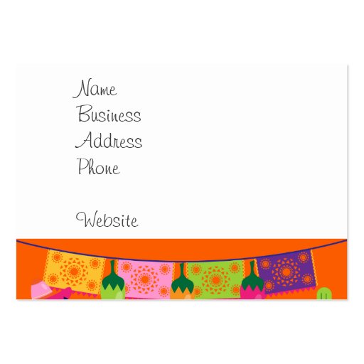 Fiesta Party Sombrero Cactus Limes Peppers Maracas Business Card Templates (front side)