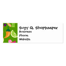 Fiesta Party Sombrero Cactus Limes Peppers Maracas Business Card Template