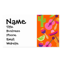 Fiesta Party Sombrero Cactus Limes Peppers Maracas Business Card
