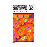 Fiesta Party Sombrero Cactus Limes Peppers Maracas Stamp