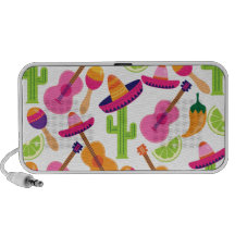 Fiesta Party Sombrero Cactus Limes Peppers Maracas Laptop Speaker