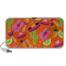 Fiesta Party Sombrero Cactus Limes Peppers Maracas Notebook Speakers