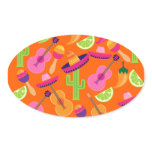 Fiesta Party Sombrero Cactus Limes Peppers Maracas Sticker