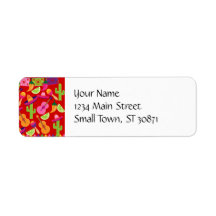 Fiesta Party Sombrero Limes Guitar Maraca Saguaro Return Address Labels