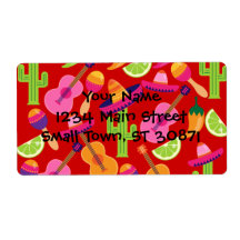 Fiesta Party Sombrero Limes Guitar Maraca Saguaro Labels
