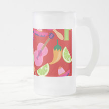 Fiesta Party Sombrero Limes Guitar Maraca Saguaro Mug