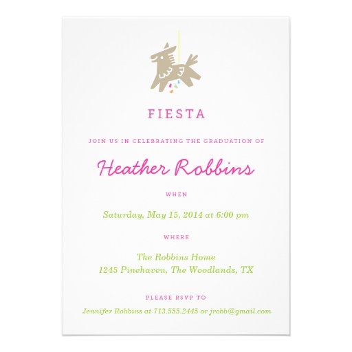 Fiesta Piñata - Graduation Party Invitations