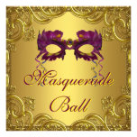Fiesta púrpura de la bola de mascarada de la másca invitacion personalizada