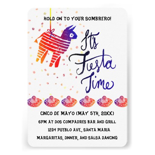 Fiesta Time Cinco De Mayo Card