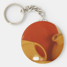 Fiesta Yellow Pitcher & Red Plate Keychain