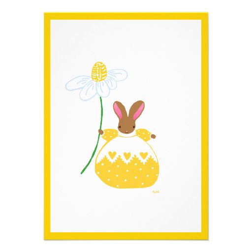 Fifi  Bunny in yellow invitation