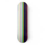 Fifteen Different Racing Stripes On White Bread Custom Skateboard