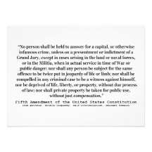 Fifth Amendment to the United States Constitution Personalized Invite