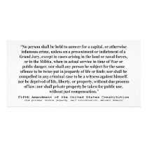 Fifth Amendment to the United States Constitution Photo Card