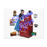 Fifties cola machine &amp; poodle skirt postcards