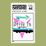 Fifties Drive In Postage Stamps