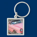 Fifties Pink Taxi Keychain