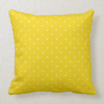 Fifties Style Lemon Yellow Polka Dot Pillow