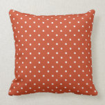 Fifties Style Orange Polka Dot Pillow