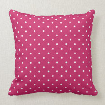 Fifties Style Raspberry Polka Dot Pillow
