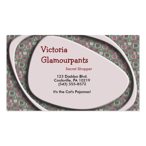 Fifties Stylin Business Card Template (front side)