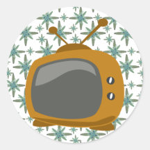 Fifties TV Round Sticker