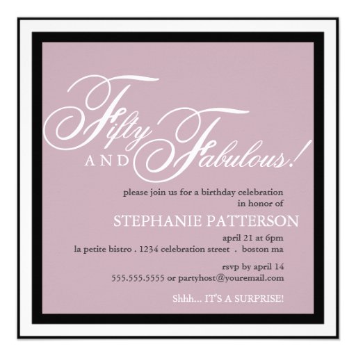 Fifty and Fabulous 50th Birthday Party Invitation