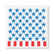 Fifty Stars and Stripes - Blue and Red magnets