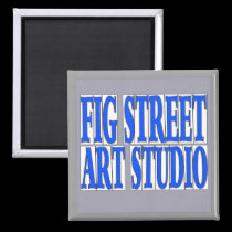 Fig Street Studio Blue Letter Tiles magnets