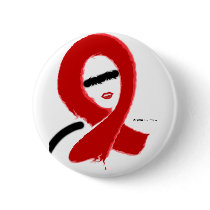FIGHT AIDS RIBBON DESIGN BUTTON by StyleStickers FIGHT AIDS RIBBON DESIGN BUTTON