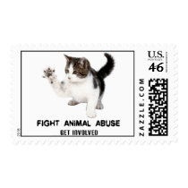 FIGHT ANIMAL ABUSE KITTY USPS FIRST-CLASS STAMP