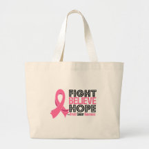 Fight Believe Hope - Breast Cancer Canvas Bag