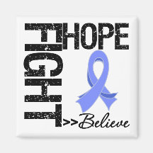 Fight Believe Hope v2 Stomach Cancer Fridge Magnets