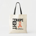 Fight Believe Hope v2 Uterine Cancer Tote Bags