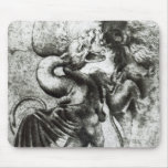 Fight between a Dragon and a Lion Mouse Pad