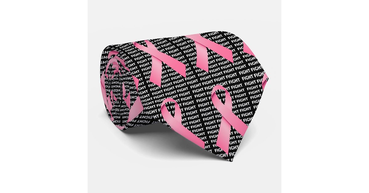 Fight Breast Cancer Ribbon Tie | Zazzle