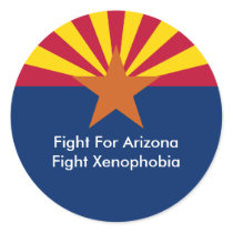 Fight For Arizona Fight Xenophobia Round Sticker